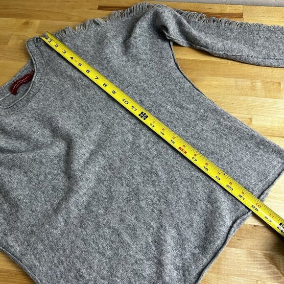 n:PHILANTHROPY Sweater Wool Cashmere Blend‎ Distressed Sleeve Gray Size Medium - Picture 10 of 10